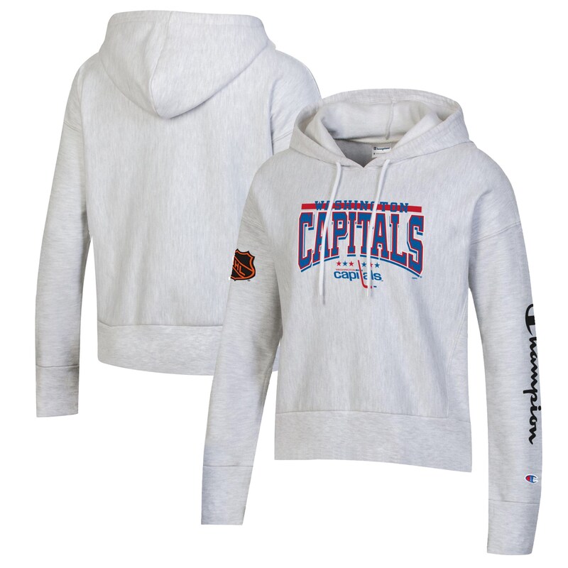 Washington Capitals - Mikina s kapucí "Champion Weave" dámská - žíhaná, obrácené barvy, šedá