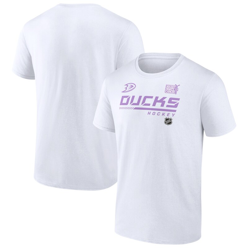 Anaheim Ducks - Tričko - bílé, hockey fights cancer