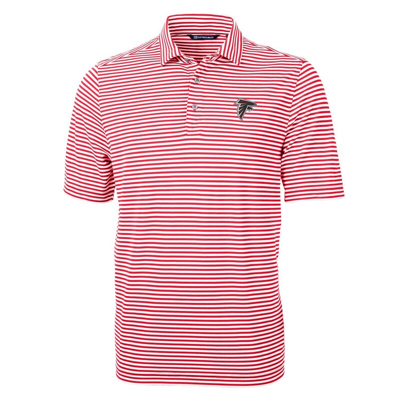 Atlanta Falcons - Tričko s límečkem "Virtue Eco" - s pruhy, červené, pique, recyklované