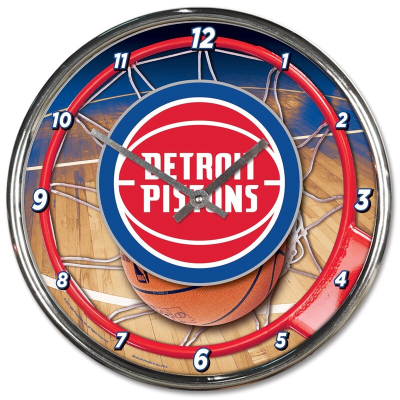 Detroit Pistons - Hodiny nástěnné - chromové