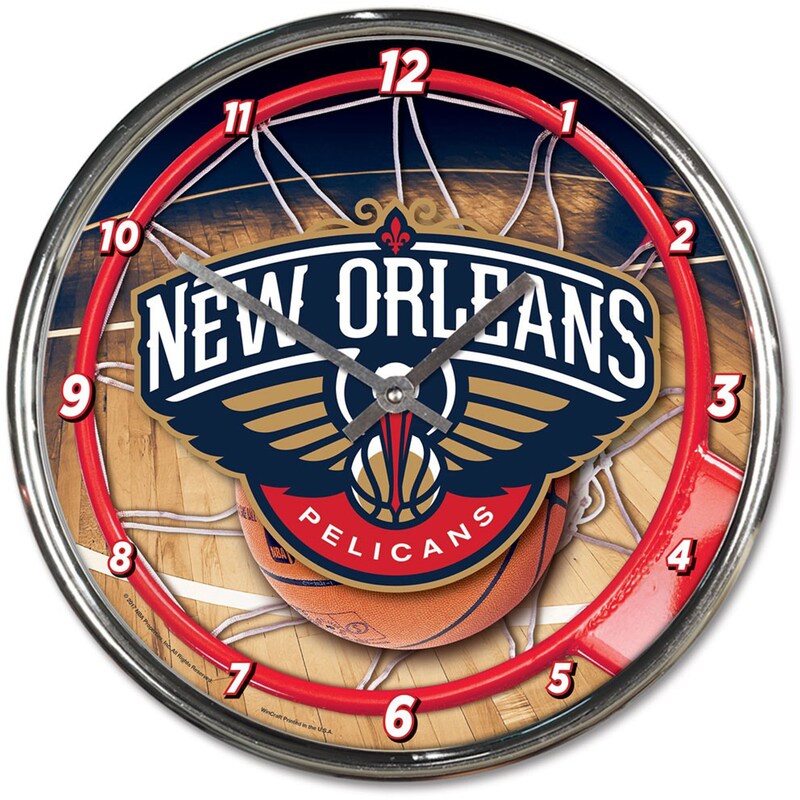 New Orleans Pelicans - Hodiny nástěnné - chromové
