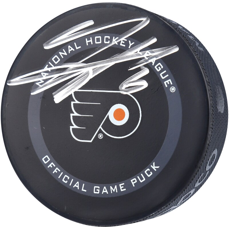 Philadelphia Flyers - Puk hokejový "Model" - oficiální, 2021, Travis Sanheim, podepsaný