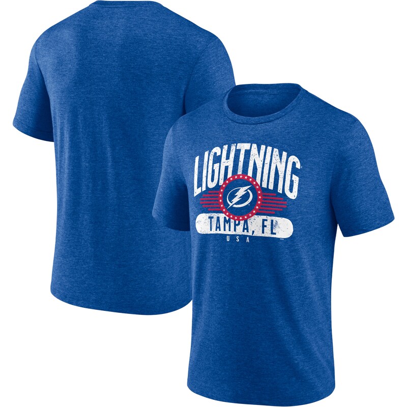 Tampa Bay Lightning - Tričko "Americana" - tri-blend, stars & stripes, tmavě modré, žíhané