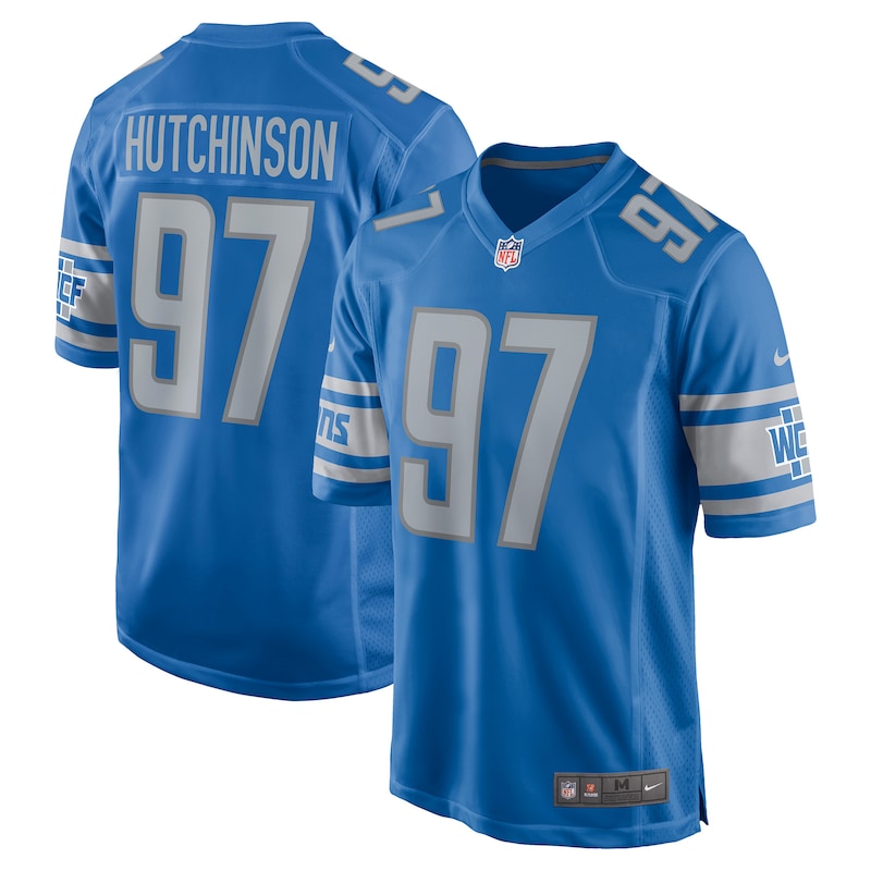 Detroit Lions - Dres fotbalový - Aidan Hutchinson, výber v prvním kole draftu, 2022, modrý