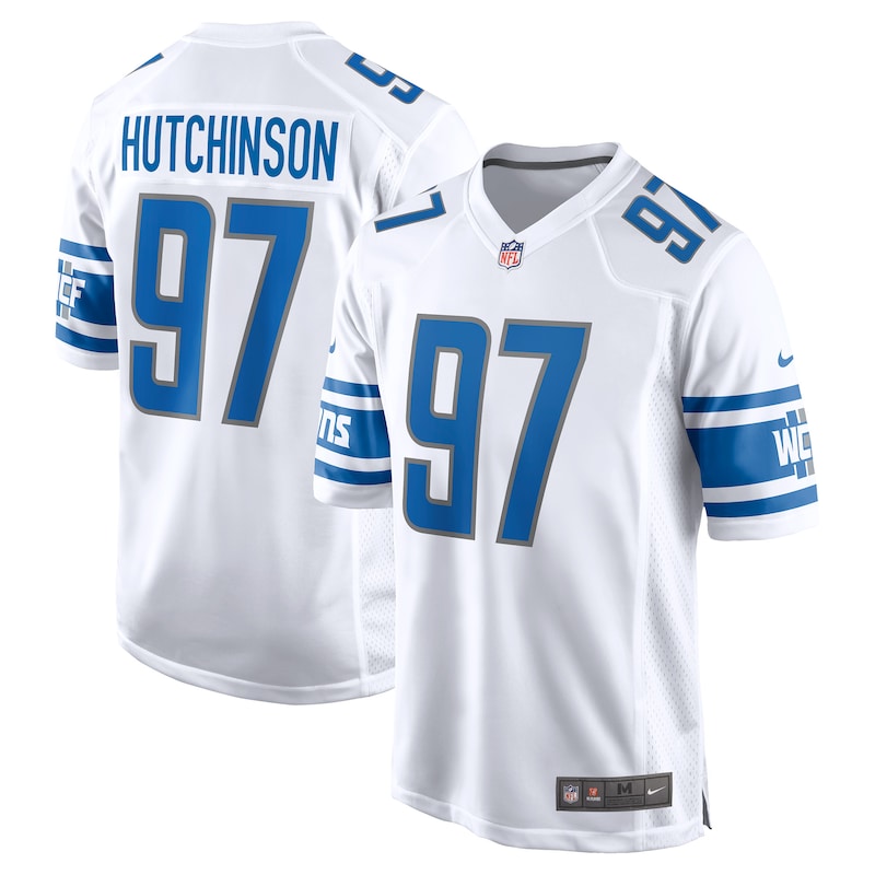 Detroit Lions - Dres fotbalový - Aidan Hutchinson, výber v prvním kole draftu, 2022, bílý