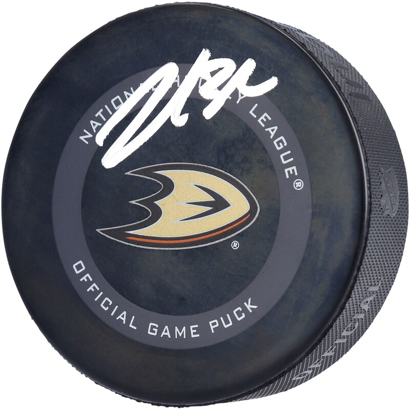 Anaheim Ducks - Puk hokejový "Model" - John Gibson, oficiální, podepsaný, 2021