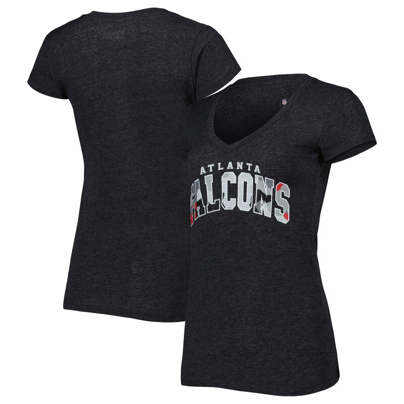 Atlanta Falcons - Tričko dámské - žíhané, výstřih do V, tréninkový kemp, černé