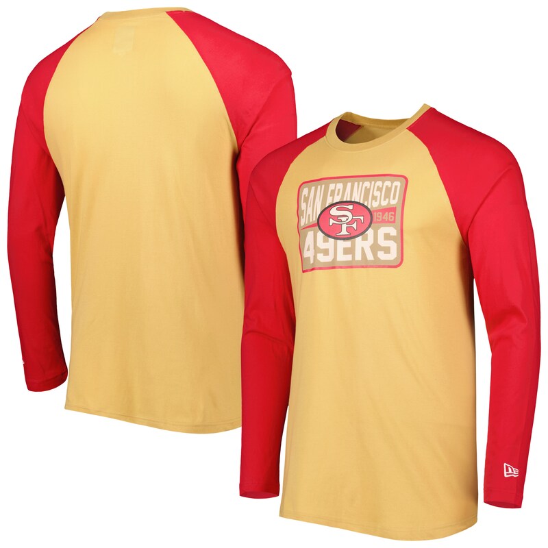 San Francisco 49ers - Tričko - žluté, z minulosti, dlouhý rukáv, raglánové