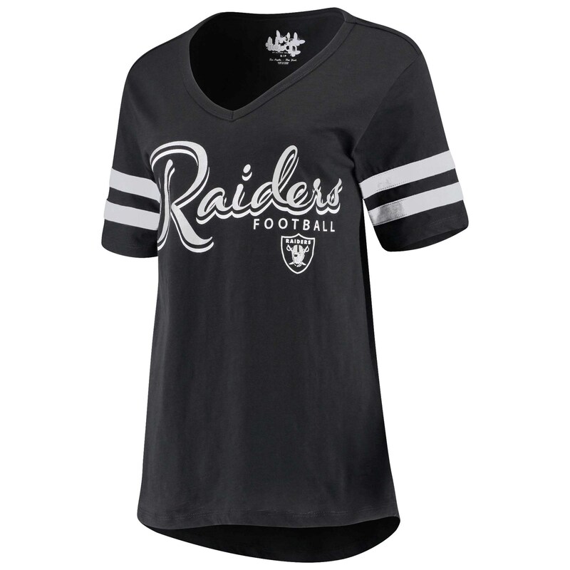 Oakland Raiders - Tričko "Triple Play" dámské - výstřih do V, černé