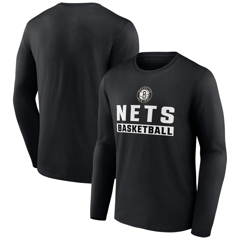 Brooklyn Nets - Tričko "Let's Go" - dlouhý rukáv, černé
