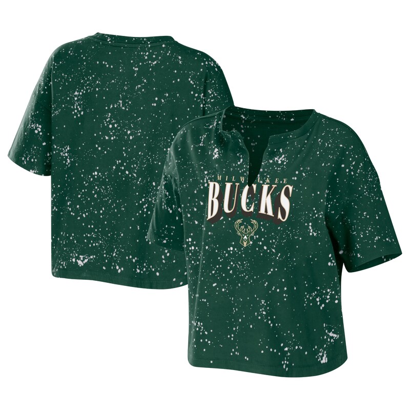 Milwaukee Bucks - Tričko "Bleach Splatter" dámské - vyřízlý výstřih, zelené