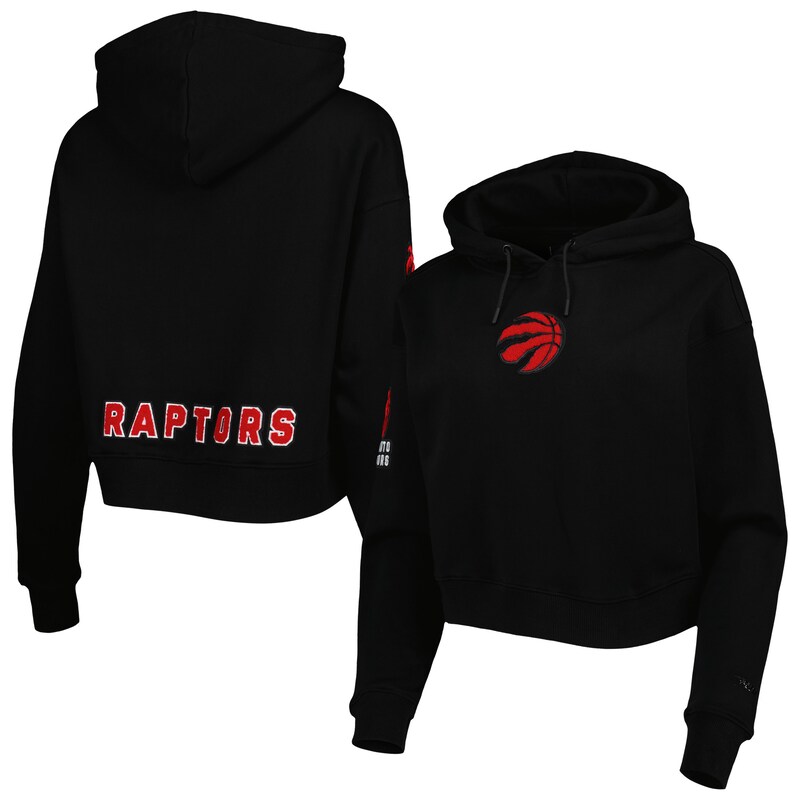 Toronto Raptors - Mikina s kapucí "Classic Cropped" dámská - černá, flísová