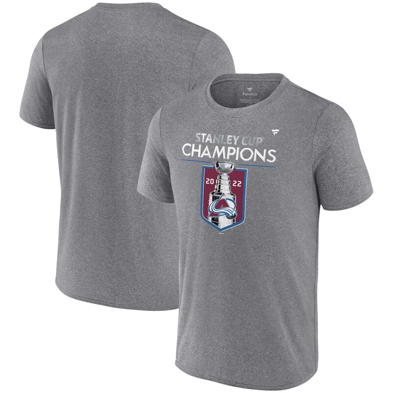 Colorado Avalanche - Tričko "Performance" - žíhané, ze šatny, šedé, Stanley Cup Champions, 2022