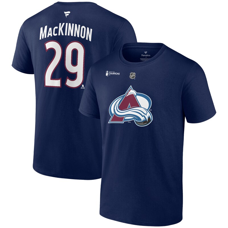 Colorado Avalanche - Tričko "Name & Number" - autentické, Nathan MacKinnon, Stanley Cup Champions, 2022, námořnická modř