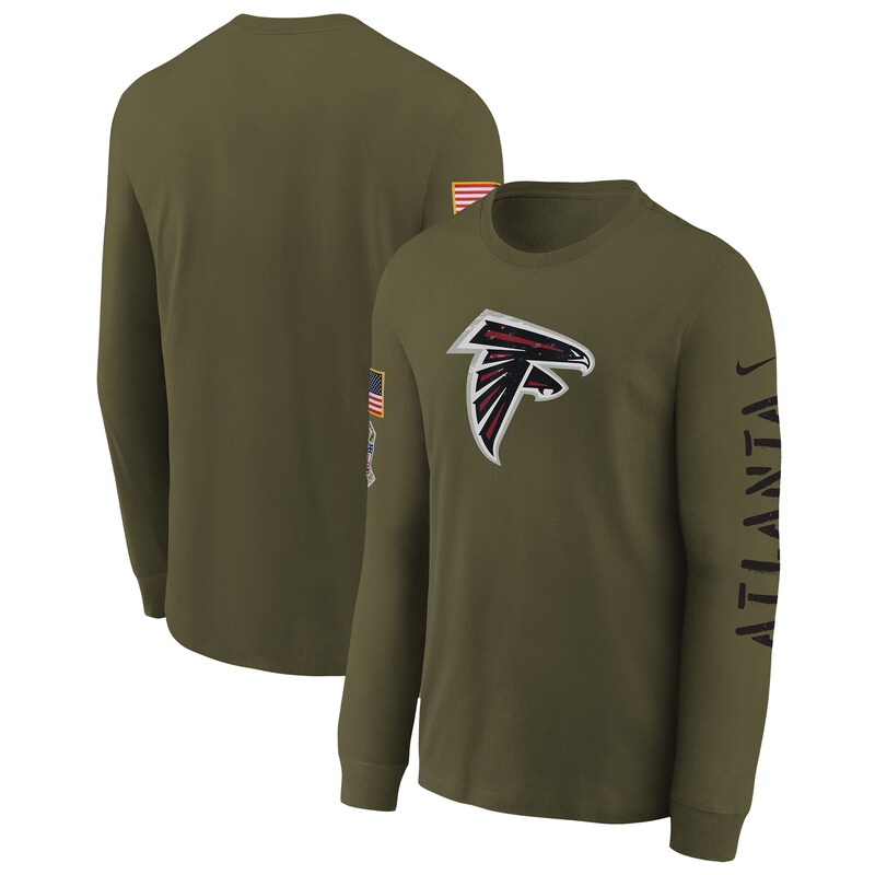 Atlanta Falcons - Tričko "Logo" dětské - salute to service, olivové, 2022, dlouhý rukáv