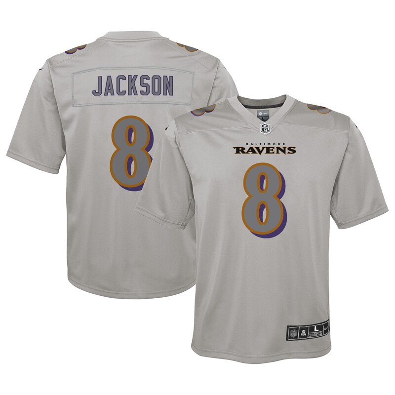 Baltimore Ravens - Dres fotbalový dětský - šedý, Lamar Jackson