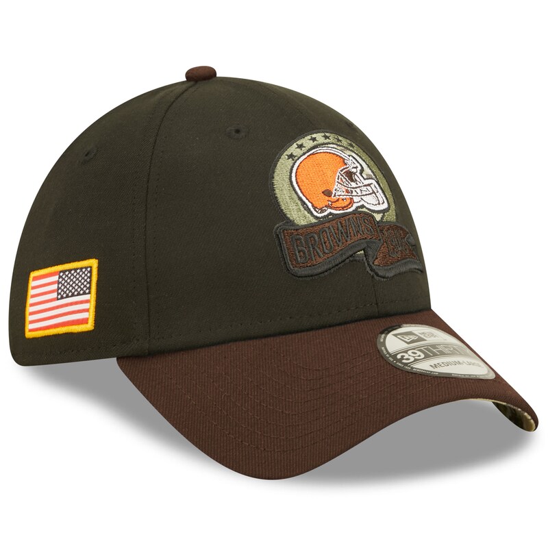 Cleveland Browns - Kšiltovka 39THIRTY - salute to service, ohnutý kšilt, 2022, černohnědá