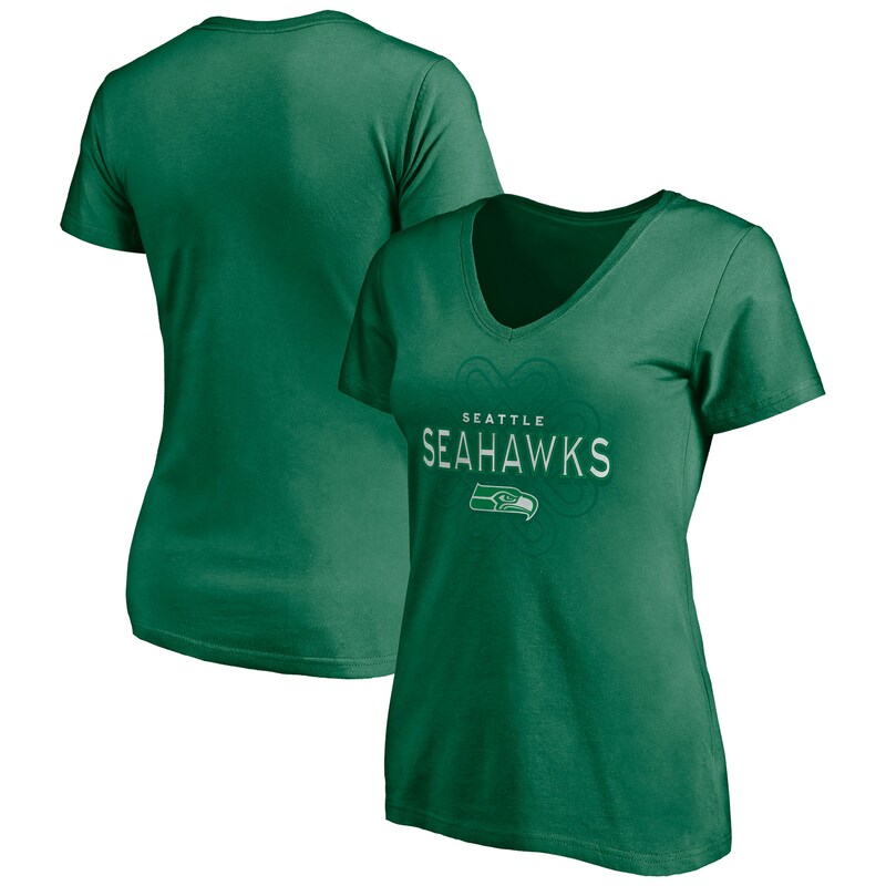 Seattle Seahawks - Tričko "Celtic Knot" dámské - výstřih do V, zelené