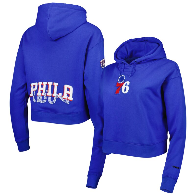Philadelphia 76ers - Mikina s kapucí "Classic Cropped" dámská - flísová, tmavě modrá