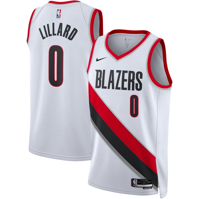 Portland Trail Blazers - Dres basketbalový "Swingman" - Damian Lillard, bílý, sezóna 2022/23, edice association