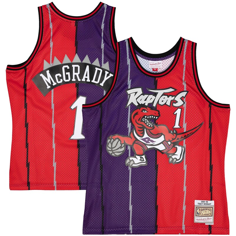 Toronto Raptors - Dres basketbalový "Swingman" - sezóna 1998/99, Hardwood Classics, červenofialový, Tracy McGrady