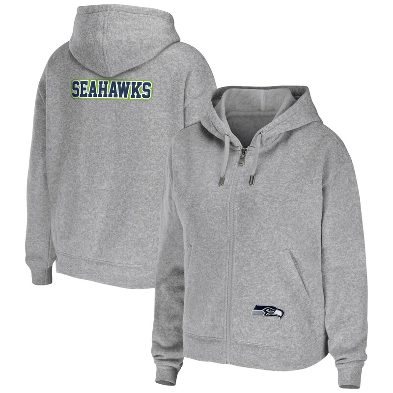 Seattle Seahawks - Mikina s kapucí dámská - šedá, na zip, žíhaná