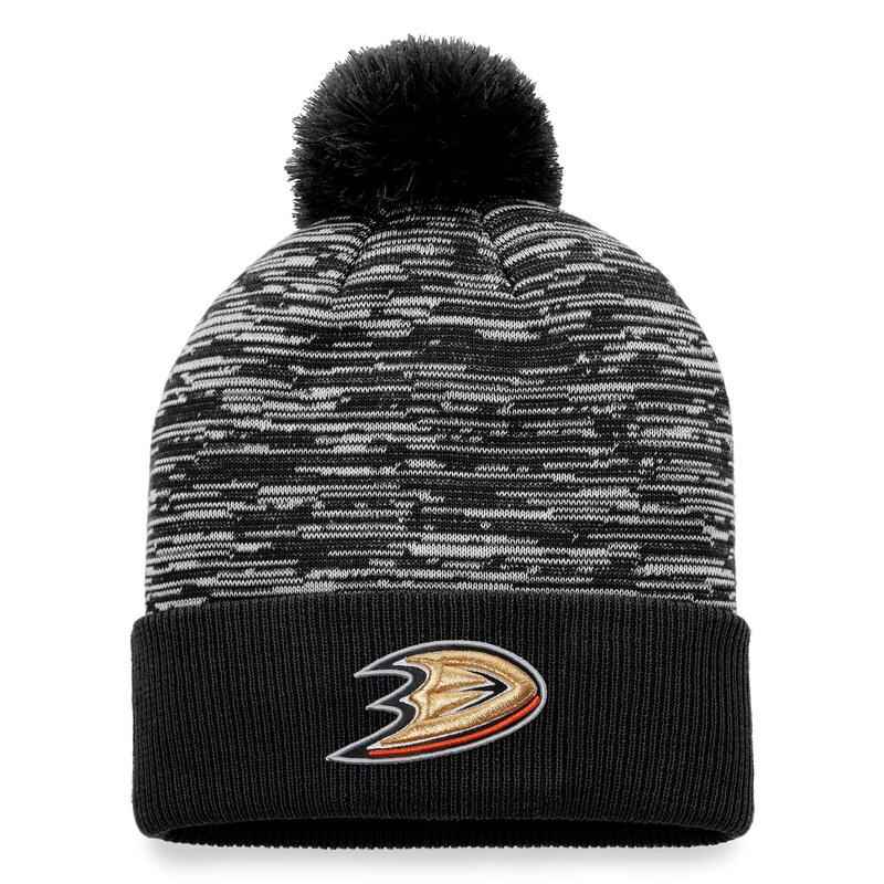 Anaheim Ducks - Čepice zimní "Defender" - černá, lemovaná, s bambulí