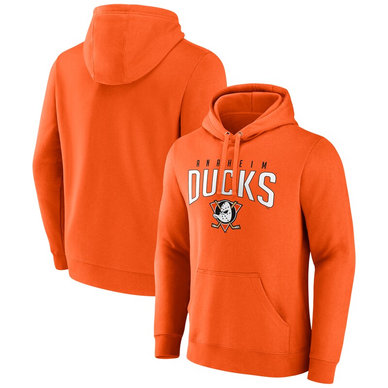 Anaheim Ducks - Mikina s kapucí "2.0" - oranžová, Special Edition, s nápisem