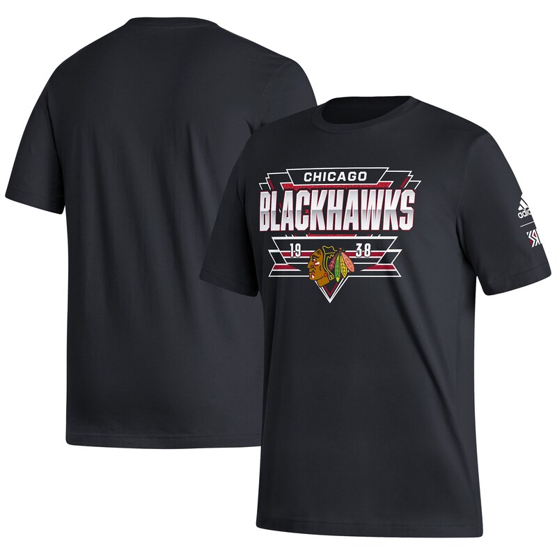 Chicago Blackhawks - Tričko "2.0 Fresh Playmaker" - obrácené barvy, černé, retrostyl