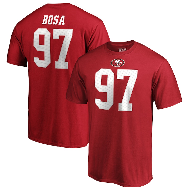 San Francisco 49ers - Tričko "Name & Number" - autentické, červené, Nick Bosa