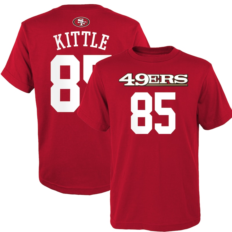 San Francisco 49ers - Tričko "Name & Number" dětské - George Kittle, červené, mainliner