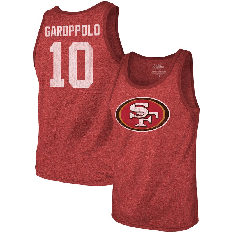 San Francisco 49ers - Top "Name & Number" - Jimmy Garoppolo, tri-blend, červený