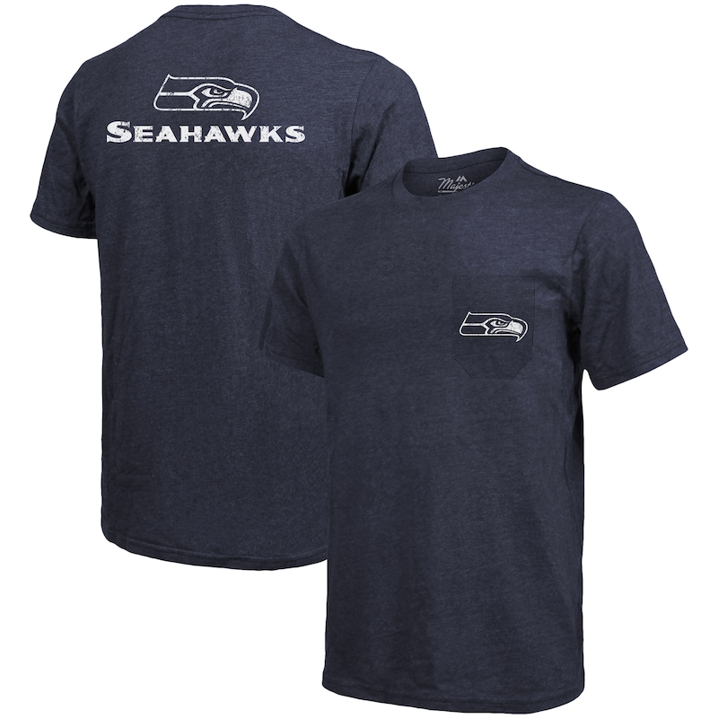 Seattle Seahawks - Tričko s kapsou - tri-blend, námořnická modř