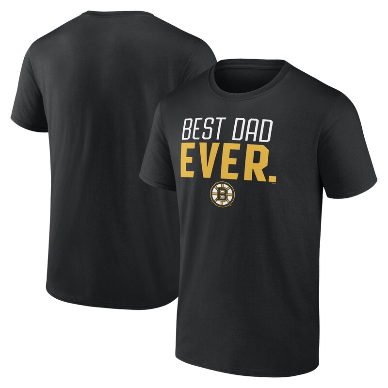 Boston Bruins - Tričko "Best Dad Ever" - černé