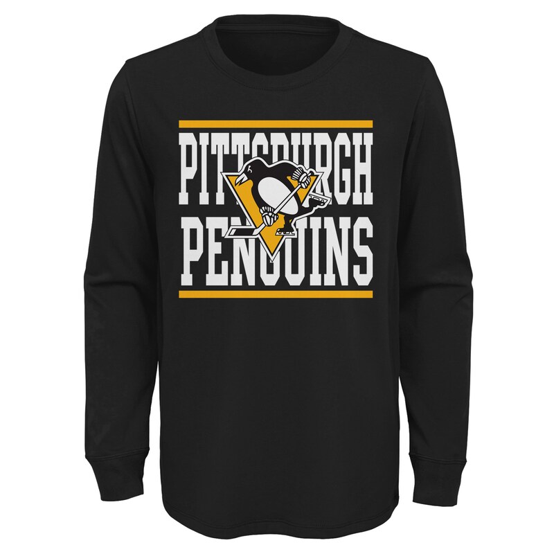 Pittsburgh Penguins - Tričko "Logo" dětské - dlouhý rukáv, černé, s nápisem