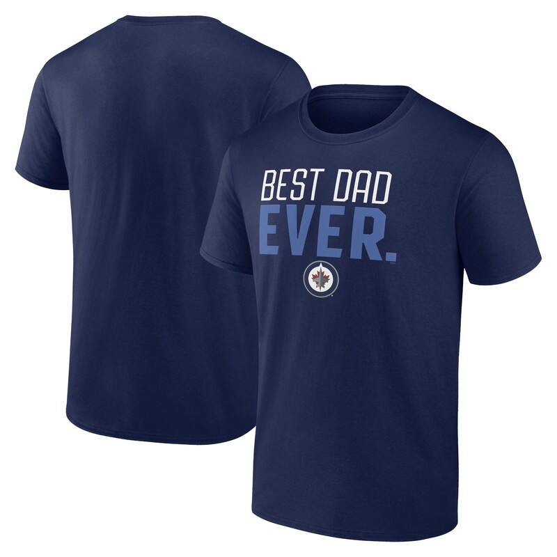 Winnipeg Jets - Tričko "Best Dad Ever" - námořnická modř