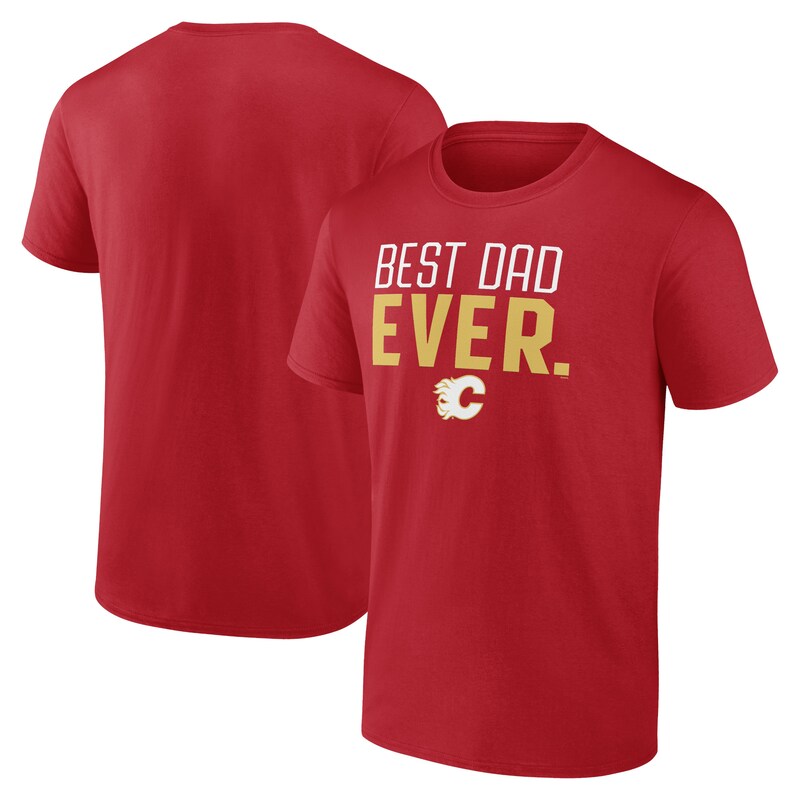 Calgary Flames - Tričko "Best Dad Ever" - červené