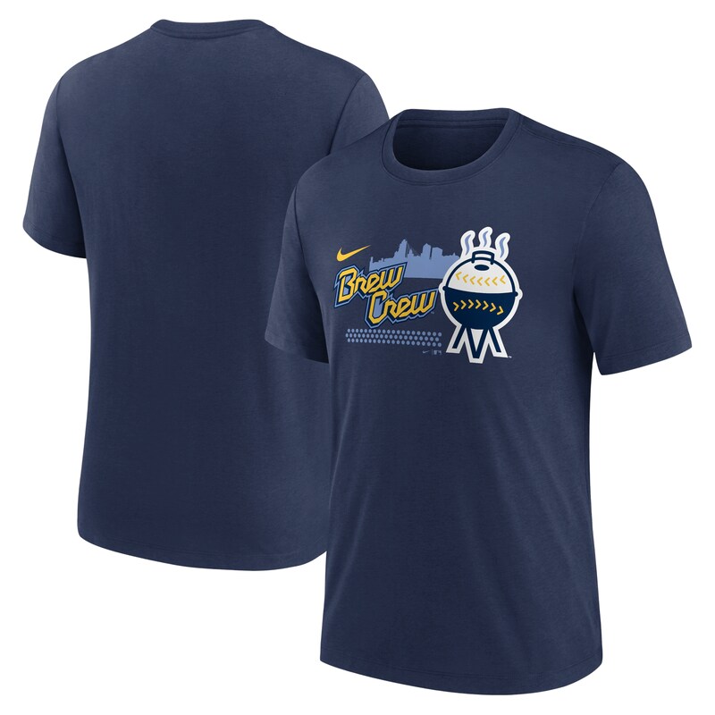 Milwaukee Brewers - Tričko - tri-blend, City Connect, námořnická modř