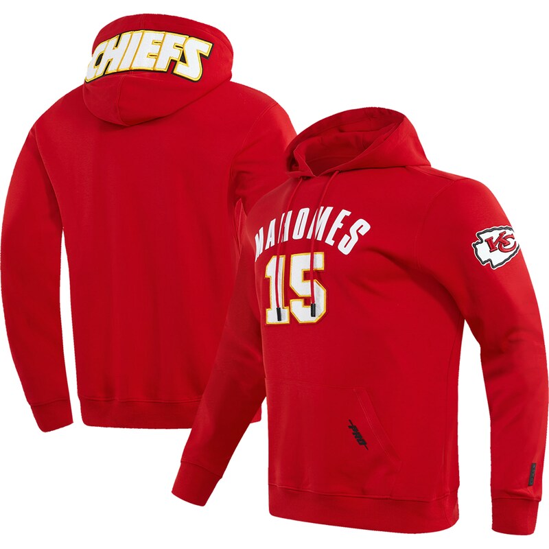 Kansas City Chiefs - Mikina s kapucí "Name & Number" - Patrick Mahomes, červená