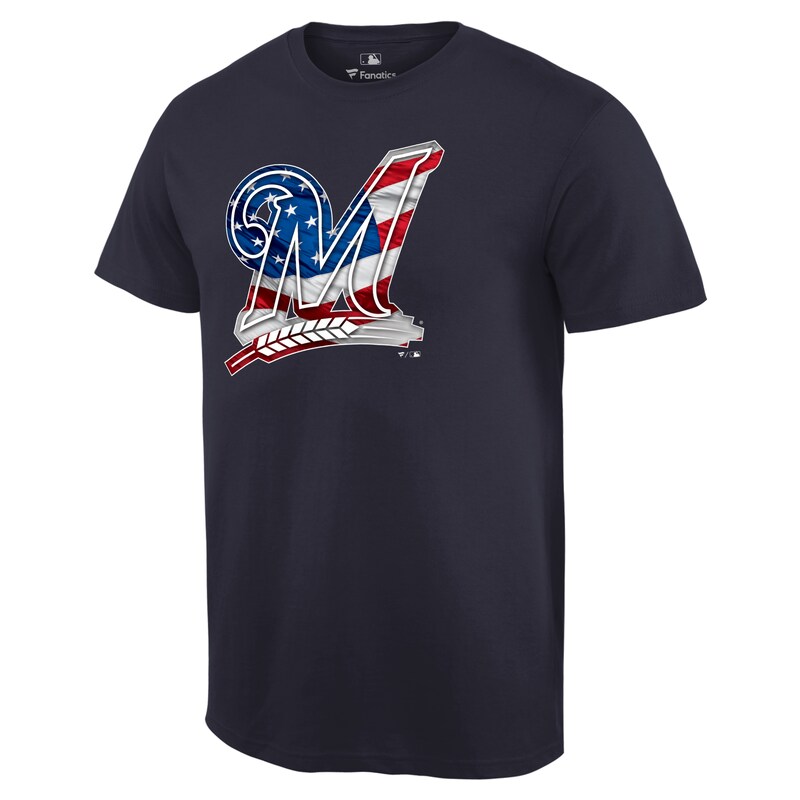 Milwaukee Brewers - Tričko "Banner Wave Logo" - námořnická modř, Memorial Day