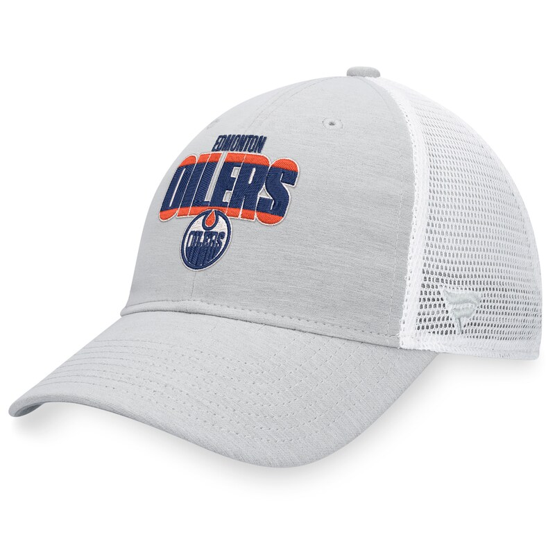 Edmonton Oilers - Kšiltovka "Trucker" - snapback, žíhaná, bílošedá