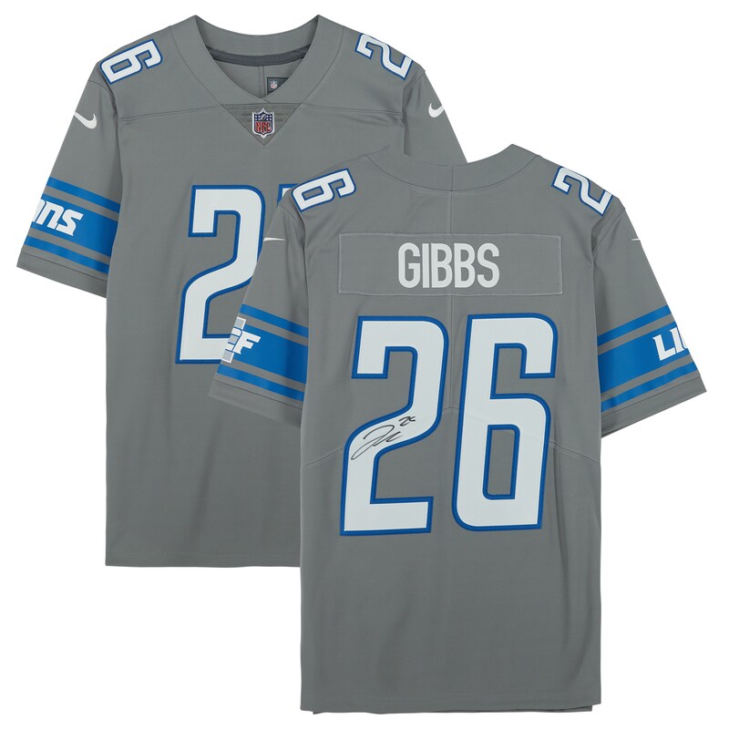 Detroit Lions - Dres fotbalový "Limited" - Jahmyr Gibbs, podepsaný, šedý