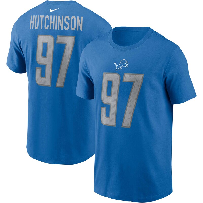 Detroit Lions - Tričko "Name & Number" - Aidan Hutchinson, modré