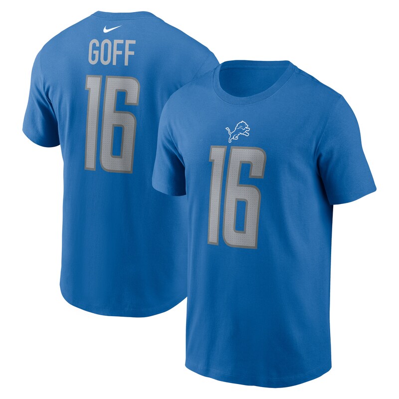 Detroit Lions - Tričko "Name & Number" - Jared Goff, modré