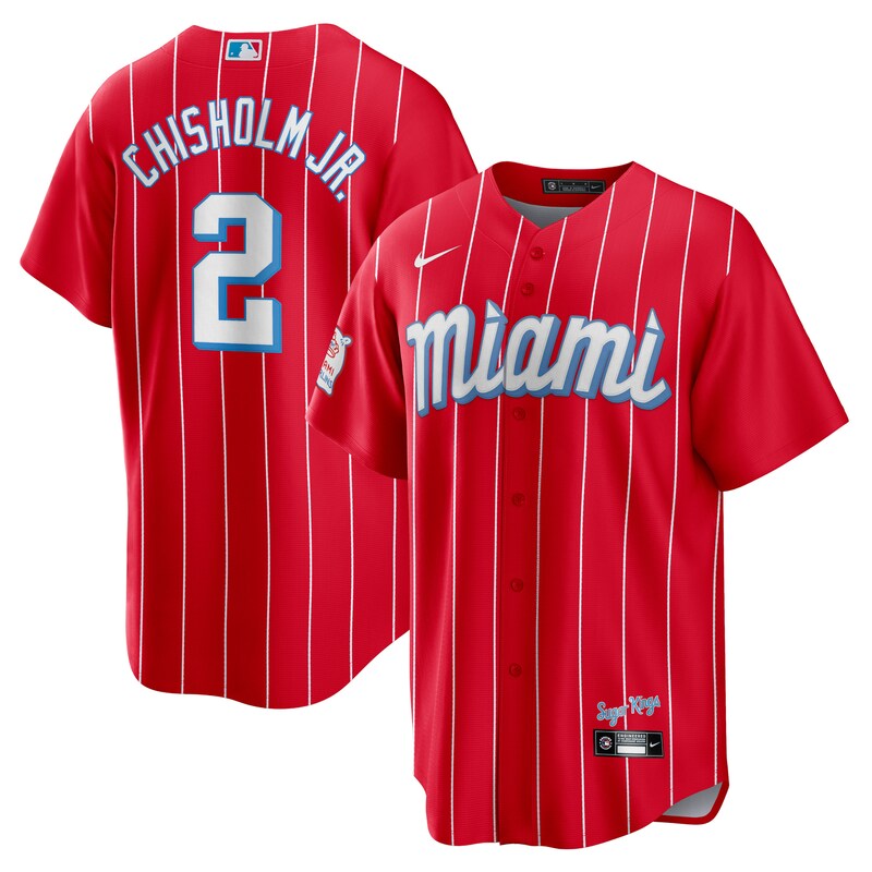 Miami Marlins - Dres basebalový replika - City Connect, Jazz Chisholm Jr., červený