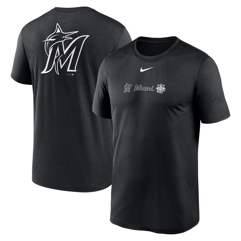 Miami Marlins - Tričko "Fashion Over Shoulder Logo Legend" - černé