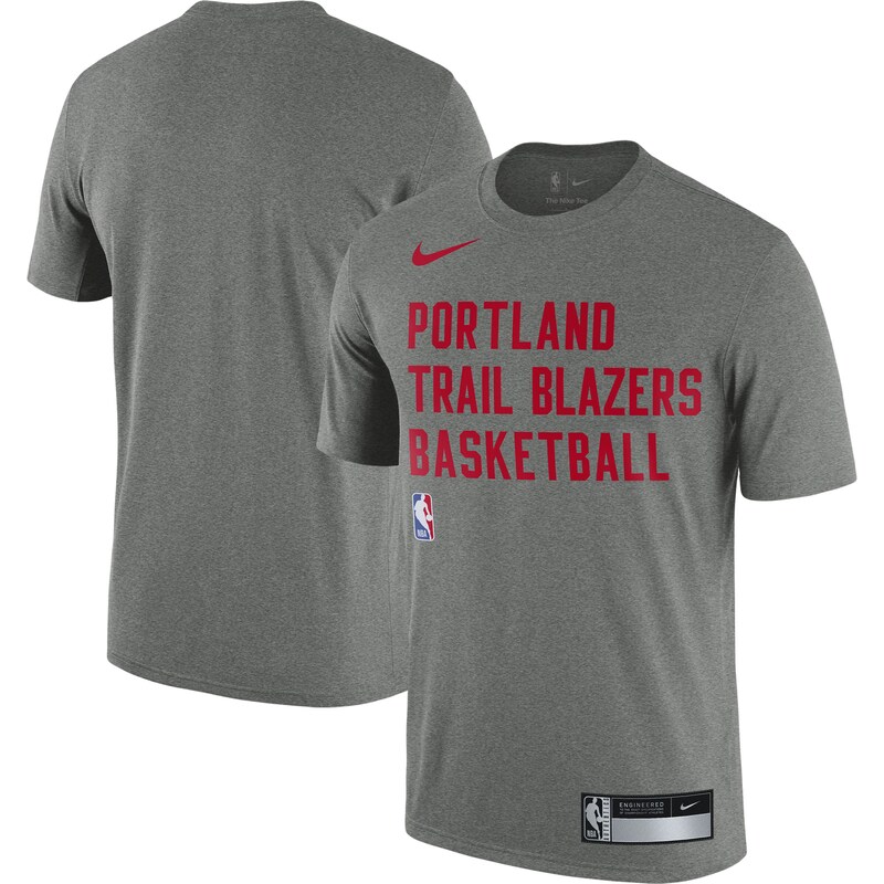 Portland Trail Blazers - Tričko "Legend Performance Practice" - žíhané, sideline, šedé, sezóna 2023/24